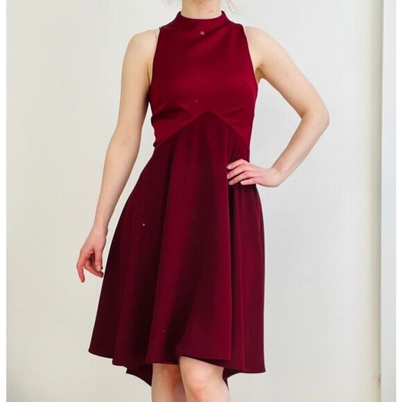 BNWT Ted Baker London Kendal High Neck Maroon Dress - Picture 5 of 14